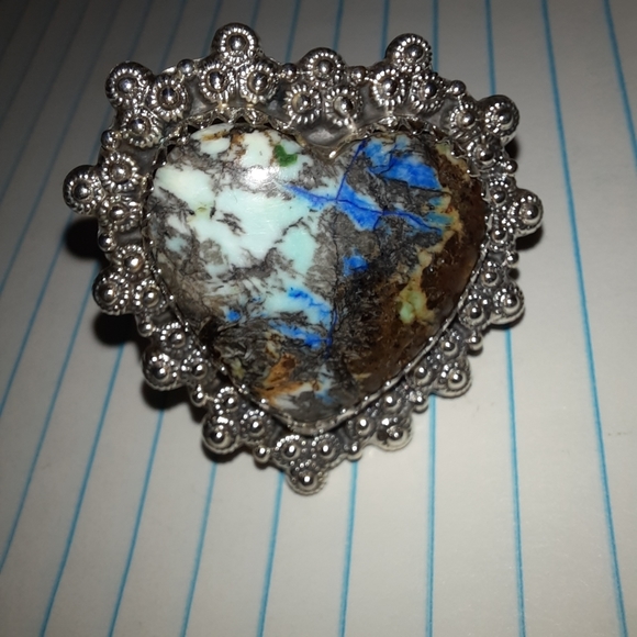 925 Sterling Silver Genuine Russian Azurite Ring - Picture 7 of 11